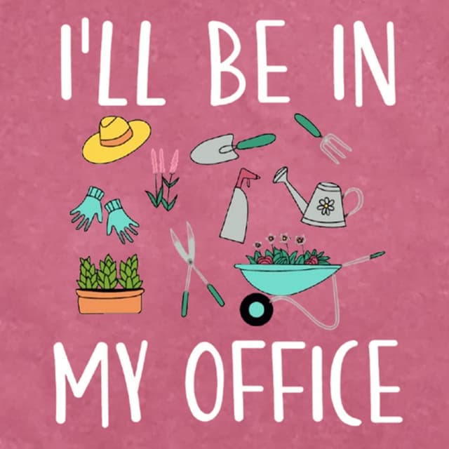 Detalle 2 de Qskall garden T-shirt for women with plant lover slogan “I’ll Be in My Office”