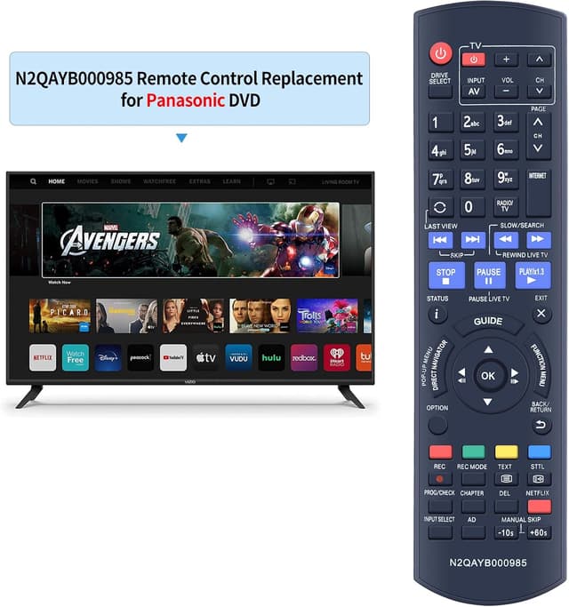 Detalle 2 de TCNOUMT N2QAYB000985 replacement remote for Panasonic DVD and disc recorders