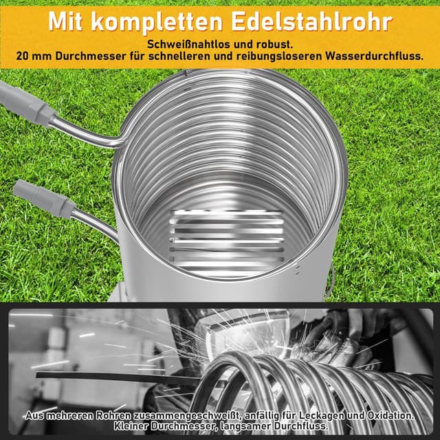 Detalle de Vigevee Brennholz Poolheizung mit Feuertonne aus Edelstahl – für 32/38 mm Anschlüsse