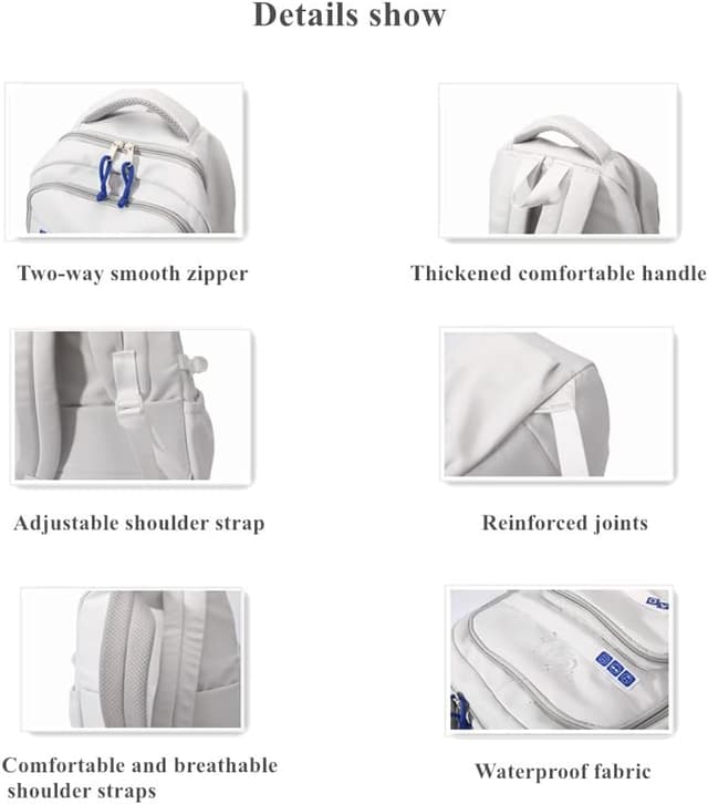 Detalle 2 de LANSHIYA Kids’ Middle School Backpack (with coin pouch) – lightweight, breathable back & rain-resistant school bag