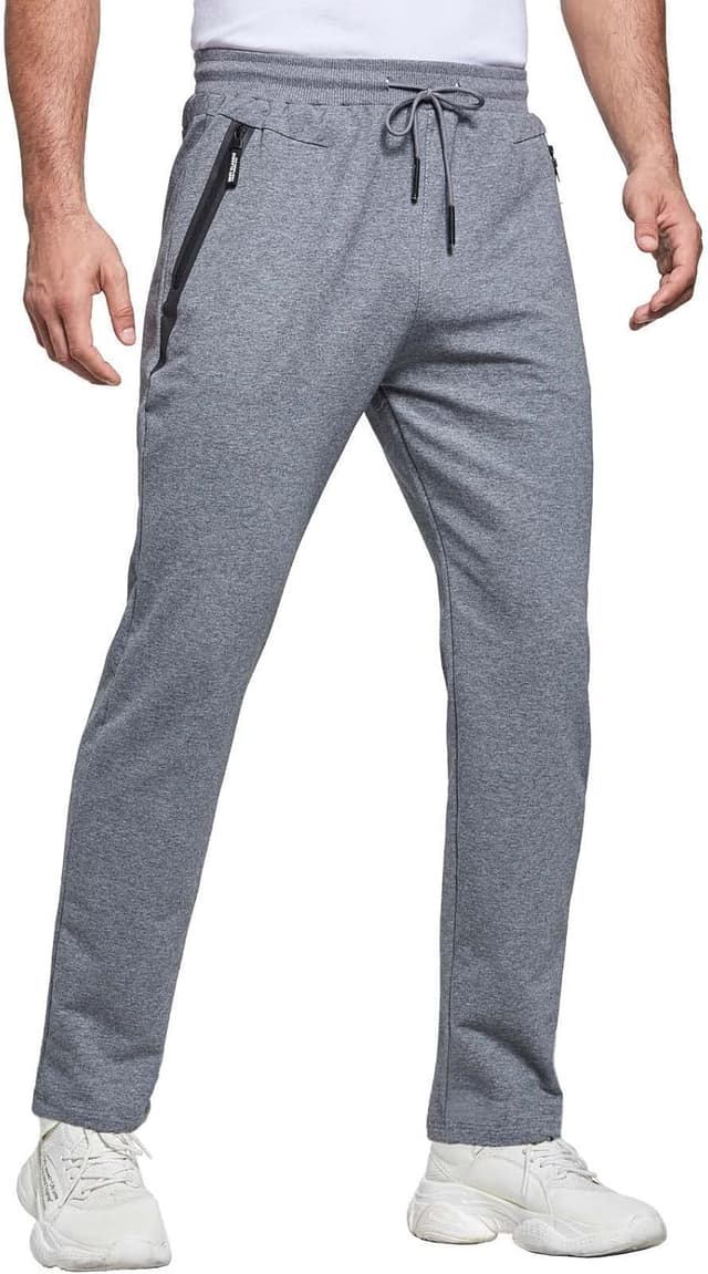 Detalle de JustSun Slim Fit Tracksuit Bottoms Joggers for Men with Zip Pockets