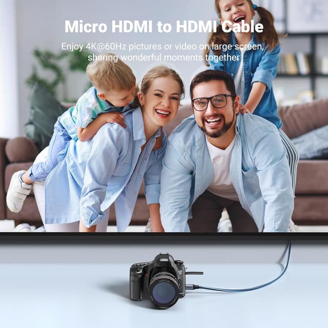 Detalle de UGREEN Micro HDMI to HDMI Cable 2m 4K 1440p@144Hz