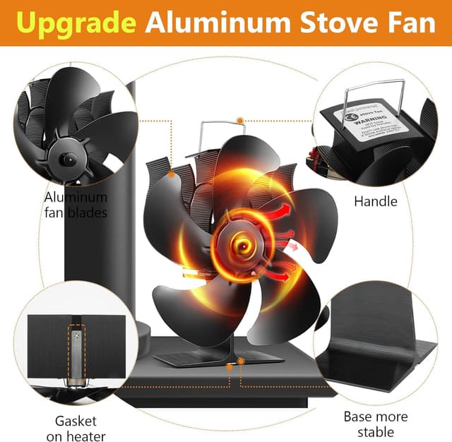 Thumbnail 2 de Xmasneed Log Burner Fan 5-blade