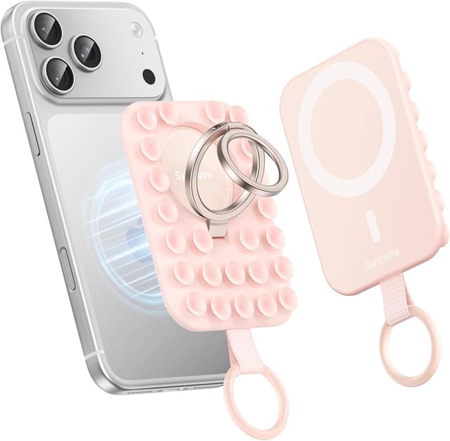 Detalle de Syncwire Magnetic Phone Grip MagSafe-Compatible Phone Ring Holder (Blush Pink)