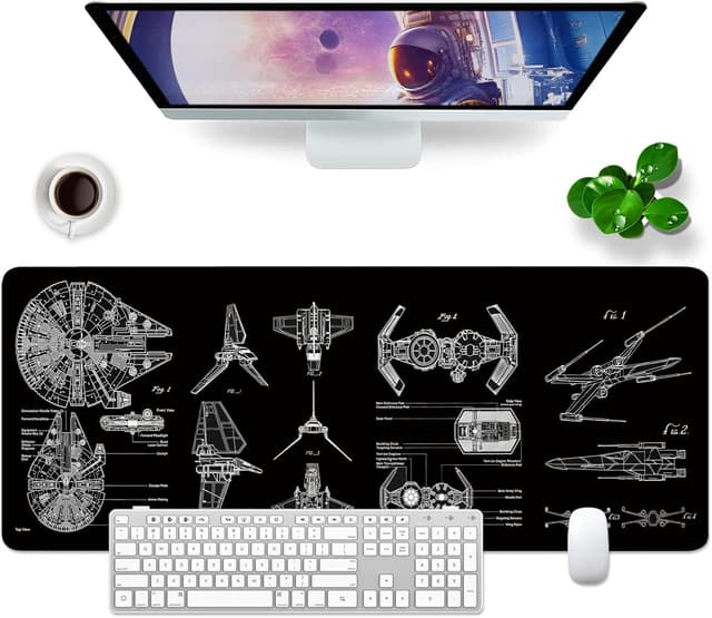 Detalle de VYEUIAO Schwarz XL Gaming Mauspad 800x300mm