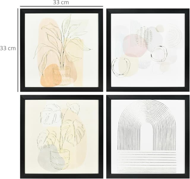 Thumbnail 6 de HOMCOM Cuadros en Lienzo Moderno 4 Piezas 🎨 Decoración Colorida