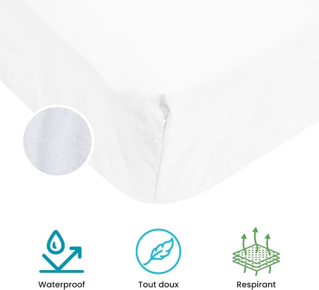 Detalle 2 de TROIS KILOS SEPT protège matelas bébé 70 x 140 cm imperméable et alèse en éponge