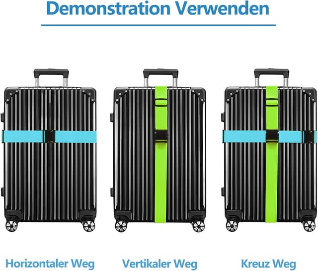 Detalle 2 de Koffergurte 4er-Set Kofferband mit Namensschild