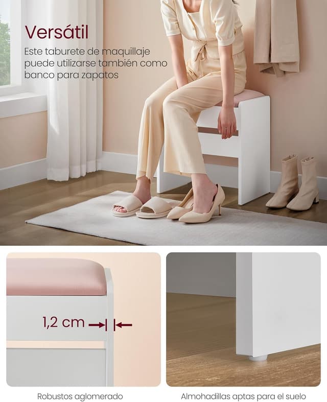 Thumbnail 3 de VASAGLE Kailyn Taburete de Tocador 28,6 x 45 x 45 cm