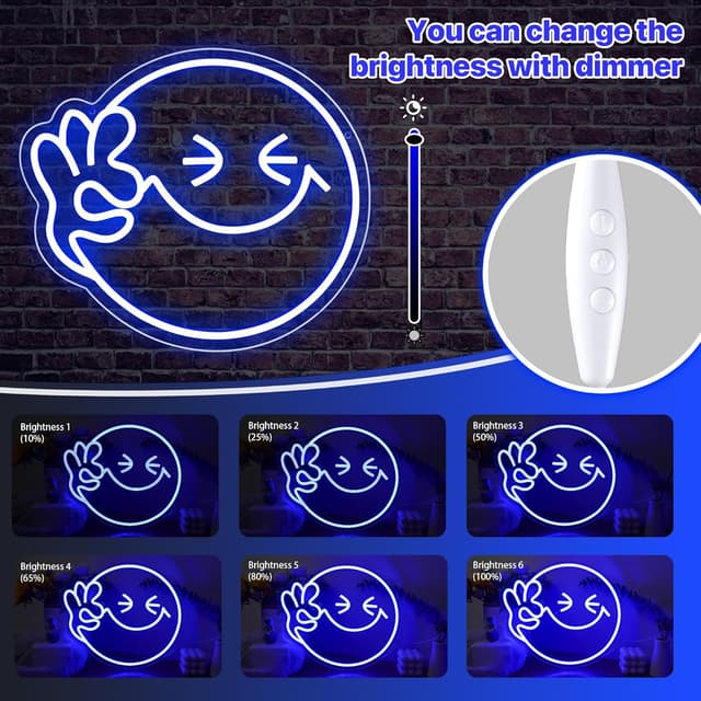 Detalle 2 de Aslanka Smile-Gesicht Neonlicht USB LED