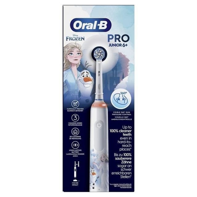 Detalle 2 de Oral-B Pro Junior 6+ Frozen cepillo dental eléctrico infantil rotativo con sensor de presión y 3 modos