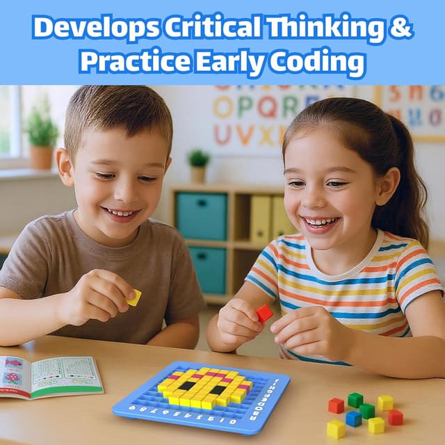 Detalle 2 de STEM Toys Pixel Art Kit for Kids (Ages 5–12) — Brain Teasers STEM Activities Medium