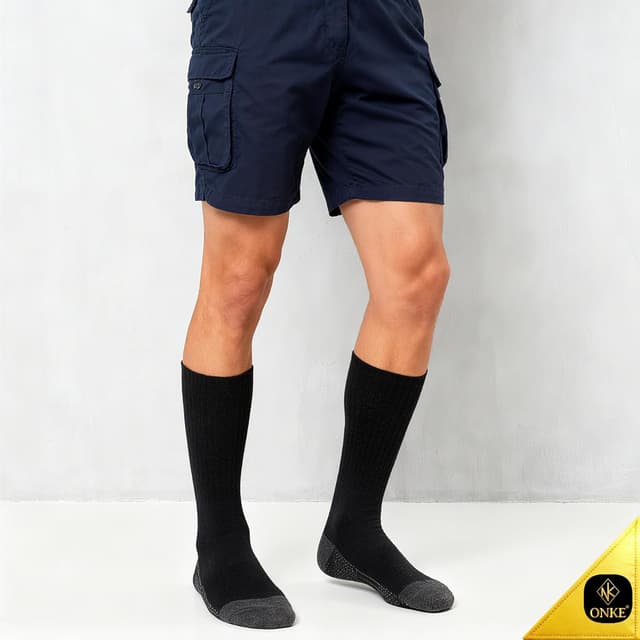 Detalle de ONKE Extra-Heavy Full-Foot Terry Crew Work Socks (Steel Toe, Moisture Wicking, Cushioned)