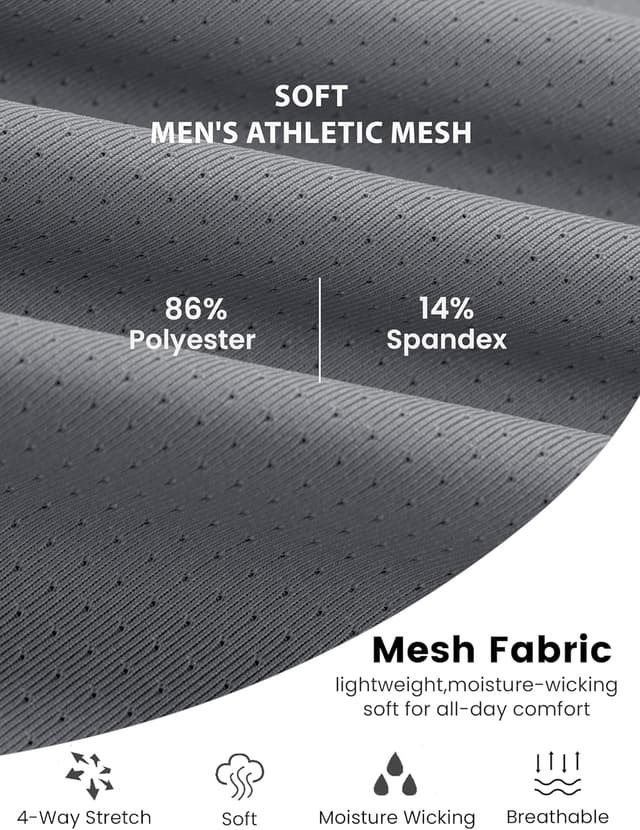 Detalle de MAGCOMSEN Men’s Quick Dry Gym Shirts Mesh Short Sleeve Athletic Tops (moisture wicking)