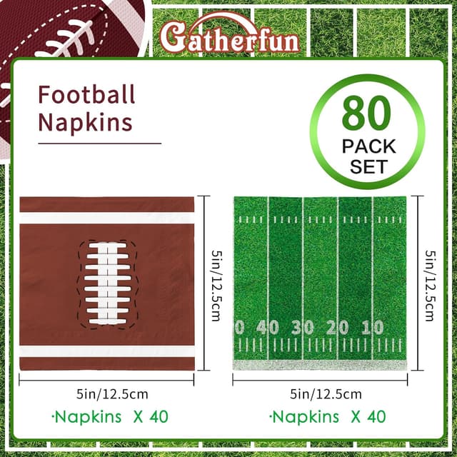 Detalle 1 de 80 Pack Football Party Napkins 🧻