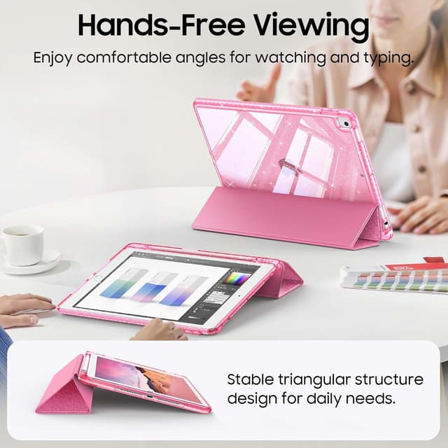 Detalle de FINTIE Glitter Case for iPad 9th Gen 10.2" ⌘ Pink