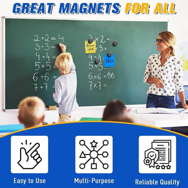 Detalle de Grtard 100 Pack Ceramic Magnets for Crafts (small round disc magnets with adhesive backing)