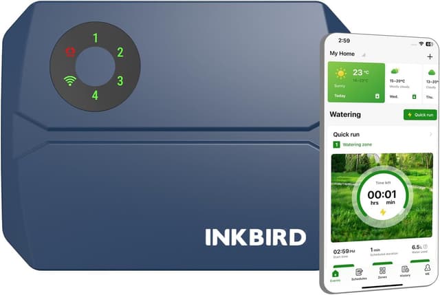 Detalle de Inkbird IIC-401 centralina WiFi per irrigazione a 4 zone