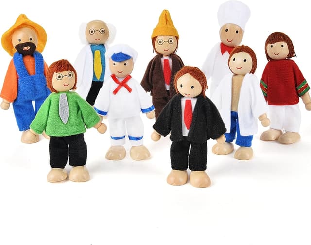 Thumbnail 3 de Aolso Conjunto Muñecas de Madera 9 figuras 10 cm