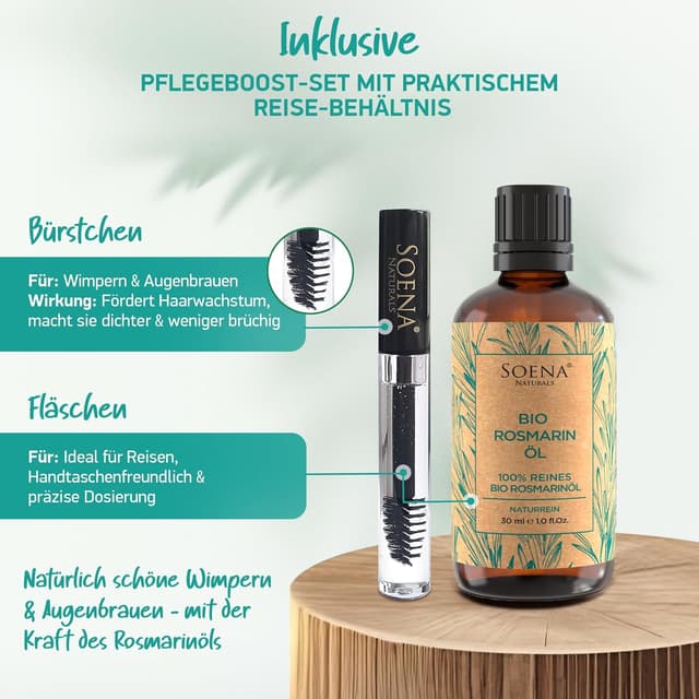 Detalle 2 de Bio Rosmarinöl (Fördert das Haarwachstum) von Soena Naturals – ätherisches Rosmarinöl in hoher Konzentration
