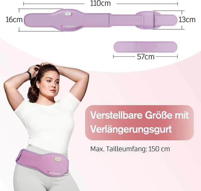 Detalle 2 de Comfytemp Große Wärmegürtel 5000mAh Heizgürtel für Periode