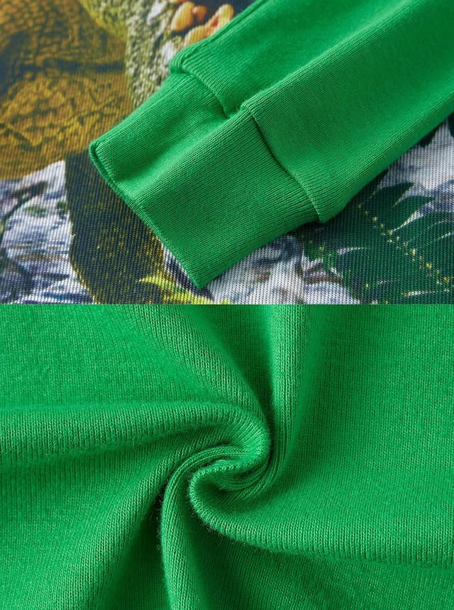 Thumbnail 6 de SOIBEEN Jungen-Pyjama-Set mit Dinosauriern (4-teilig) aus Baumwolle, Langarm – für 1 bis 12 Jahre