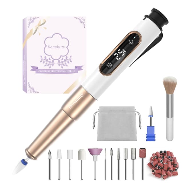 Detalle de Denabuty DN-2502Y Nagelfräser kabellos 12-in-1 mit USB-Akku und 5 Geschwindigkeiten