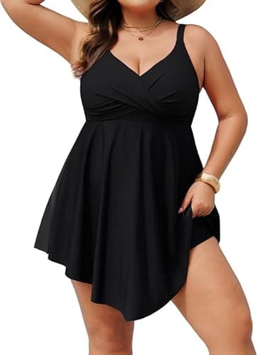 Detalle de Hanna Nikole Damen Badeanzug große Größen mit Bauchweg-Effekt, Push-up & integriertem Badeshorts