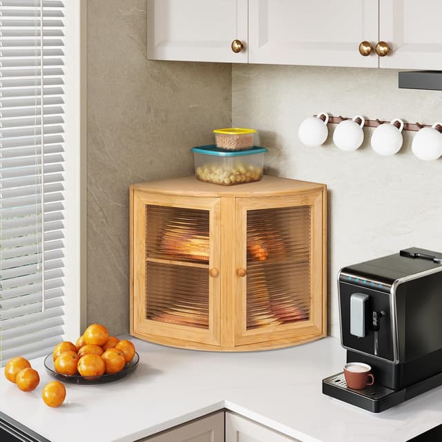 Detalle de Leader Accessories Bambus Brotkasten 32x32x34 cm