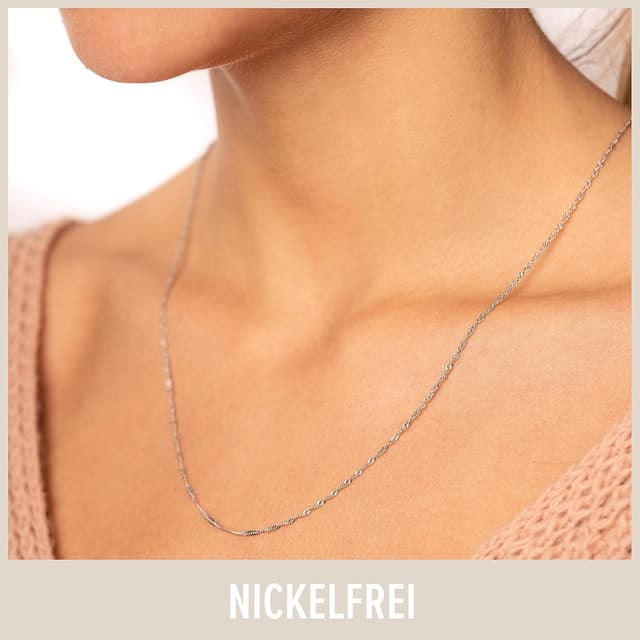 Detalle 2 de Chaîne d’argent 925 pour femme GOOD.designs, sans pendentif, maillons fins (1,3 mm) en plusieurs longueurs