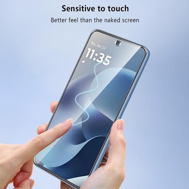 Detalle de Pollachi set da 3 vetri temperati 9H per Motorola Moto G15/G15 Power e Moto G17/G17 Power con antistaglio e anti-impronte