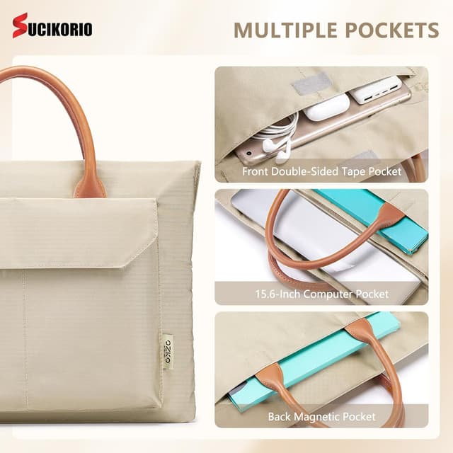 Detalle de SUCIKORIO Borsa porta PC portatile da 15,6" impermeabile Oxford con maniglia