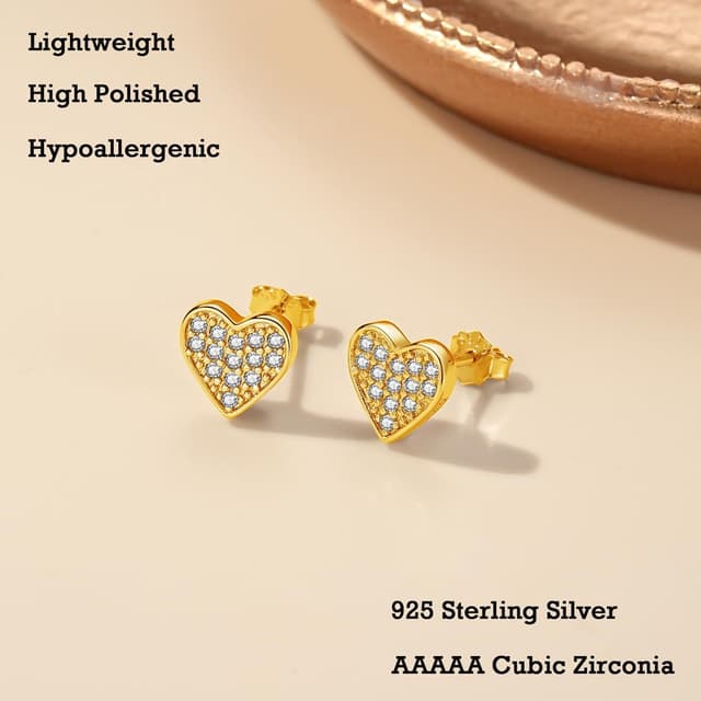 Detalle de Deyanse Silber Herz Ohrringe 8mm