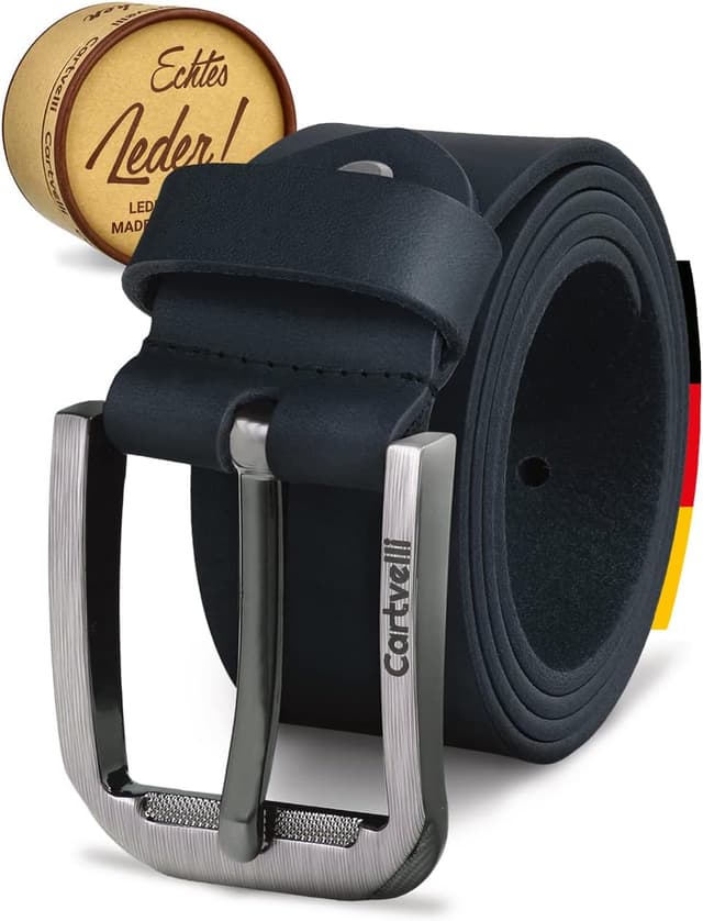 Detalle de Cartvelli Premium Ledergürtel Herren Echtleder 40 mm Made in Germany in Geschenkbox