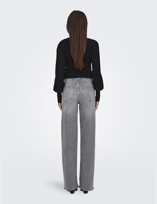 Detalle de Only Onlmadison Blush HW Wide DNM – Jean femme à jambe large taille haute