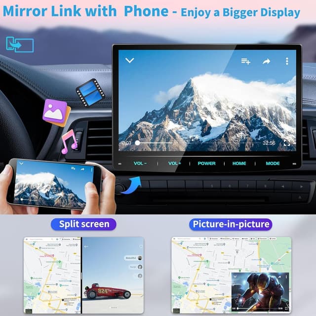 Thumbnail 6 de URVOLAX Android 13 Autoradio mit 10 Zoll Display