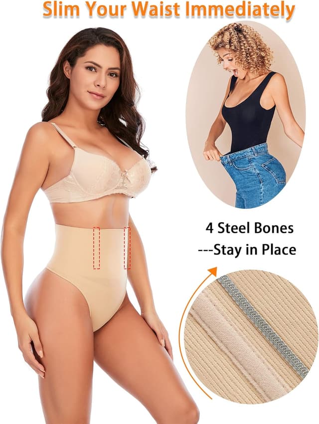 Detalle de Werena Tummy Control Thong Shapewear Seamless Tummy Tucker Thong Panties