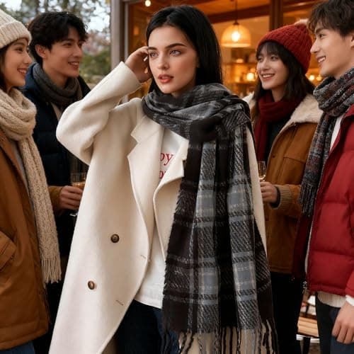 Thumbnail 5 de Yekblossom Winter Scarf Oversized Plaid Wrap 🧣