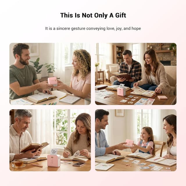 Detalle 2 de FaithTag Pink Bible Study Supplies F21 Kit for Bible journaling stickers and verse printing