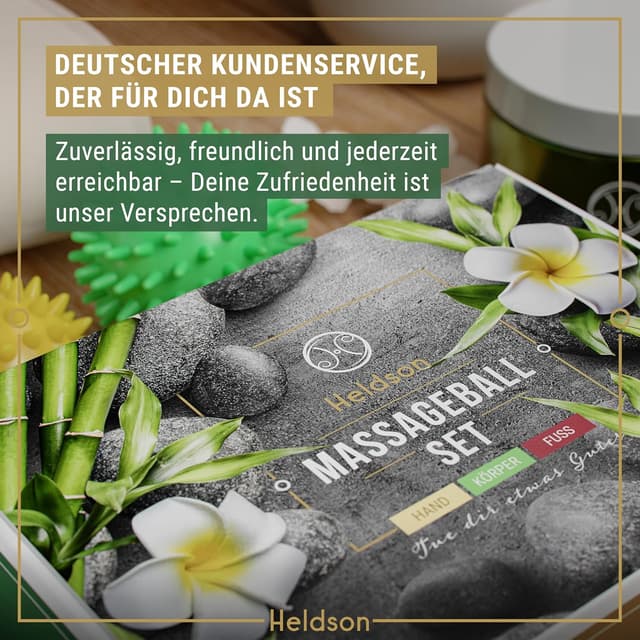 Thumbnail 6 de HELDSON® Premium Massageball 3er Set inkl. Peanut-Ball & Igelbälle für Fuß-, Hand- und Rückenmassage