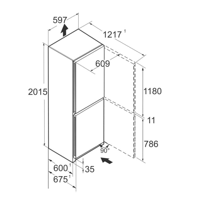 Detalle 2 de Liebherr CNd 5703 combi reacondicionado grado D con EasyFresh y congelador NoFrost