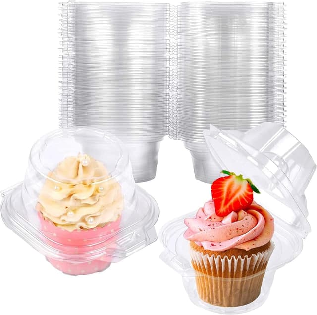 Detalle de NPLUX 50 Cupcake Containers Stackable Dome 🍰