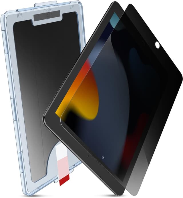 Detalle de MOBDIK 1 pièce écran anti-espion pour iPad 9e/8e/7e (10,2 pouces) – verre trempé 9H, EZ Kit