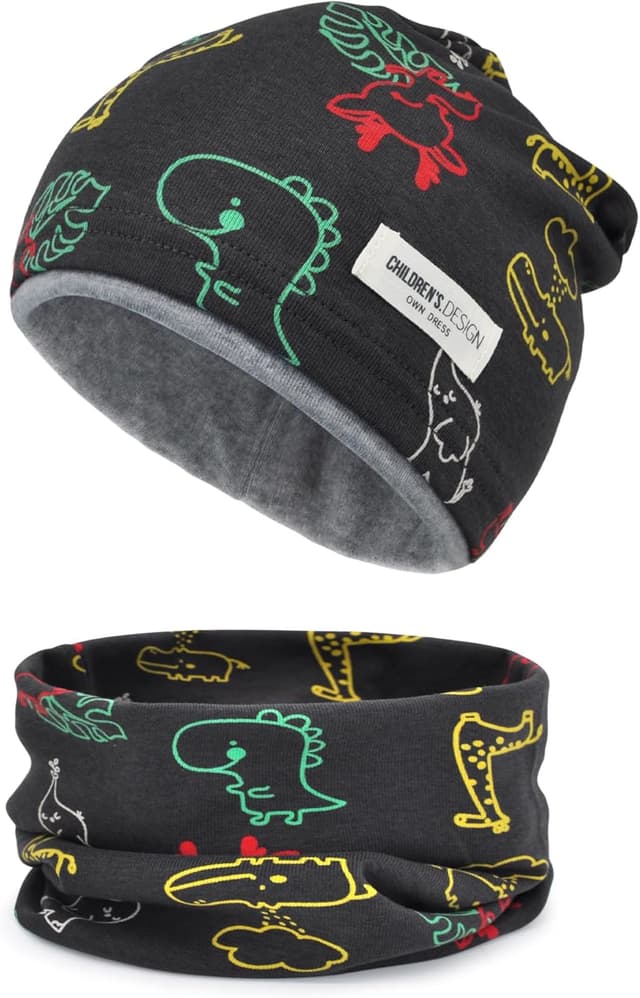 Detalle de Kinder Beanie Mütze Set 2-8 Jahre