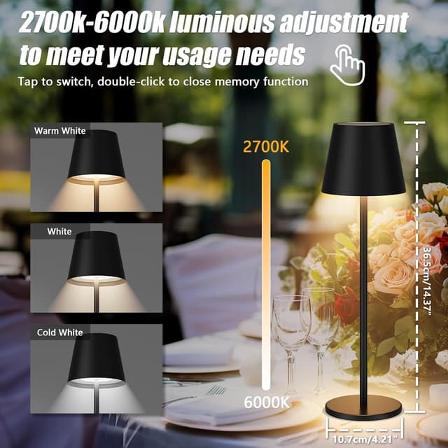 Thumbnail 2 de Aipsun Akku LED Tischlampe 6000 mAh