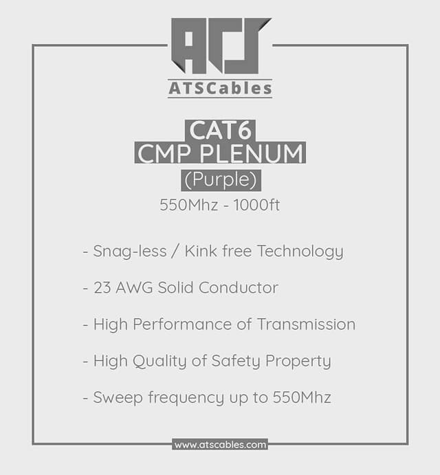 Thumbnail 6 de ATS Cables CAT6 Plenum (CMP) 1000FT Ethernet Cable, 23AWG UTP 4-Pair (DSX-8000 test passed)