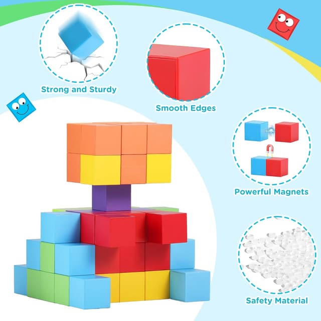 Detalle de GAGAKU Magnetic Building Blocks (Magnetic Cubes) for 18 months+
