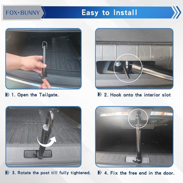 Detalle 2 de Heckklappenaufsteller für Tierlüftung mit Kofferraum-Entriegelung (12 inch) – Car Door Lock / Latch Hook Hundegitter für Heckklappe