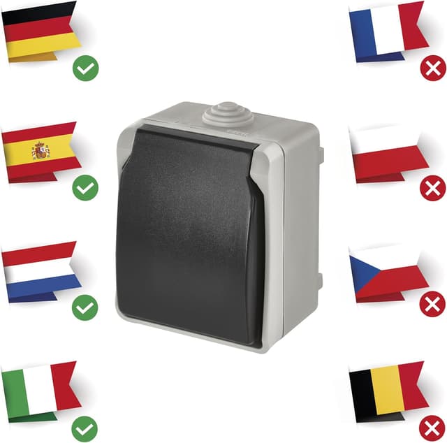 Detalle de Prise murale EMOS A1396 Schuko IP44 ⚡