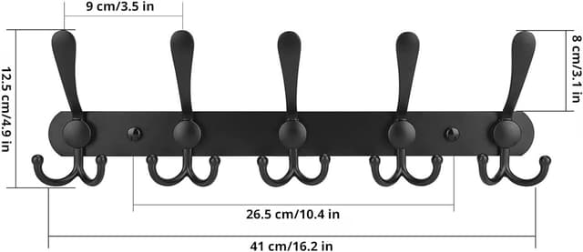 Detalle 2 de GlazieVault coat hooks 2 pack, wall mounted